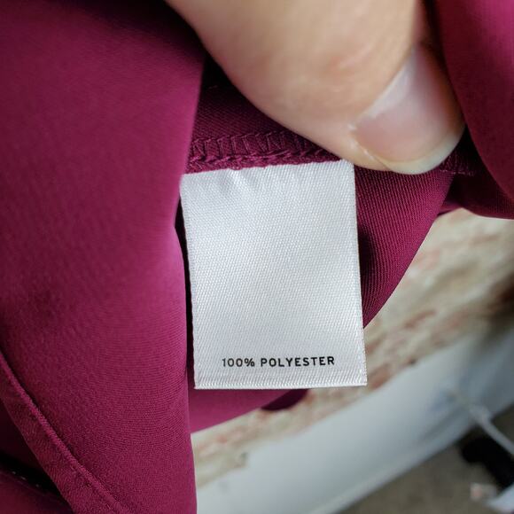 NWT Halogen Maroon Long Sleeve Button Down Top - Picture 7 of 8
